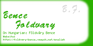 bence foldvary business card